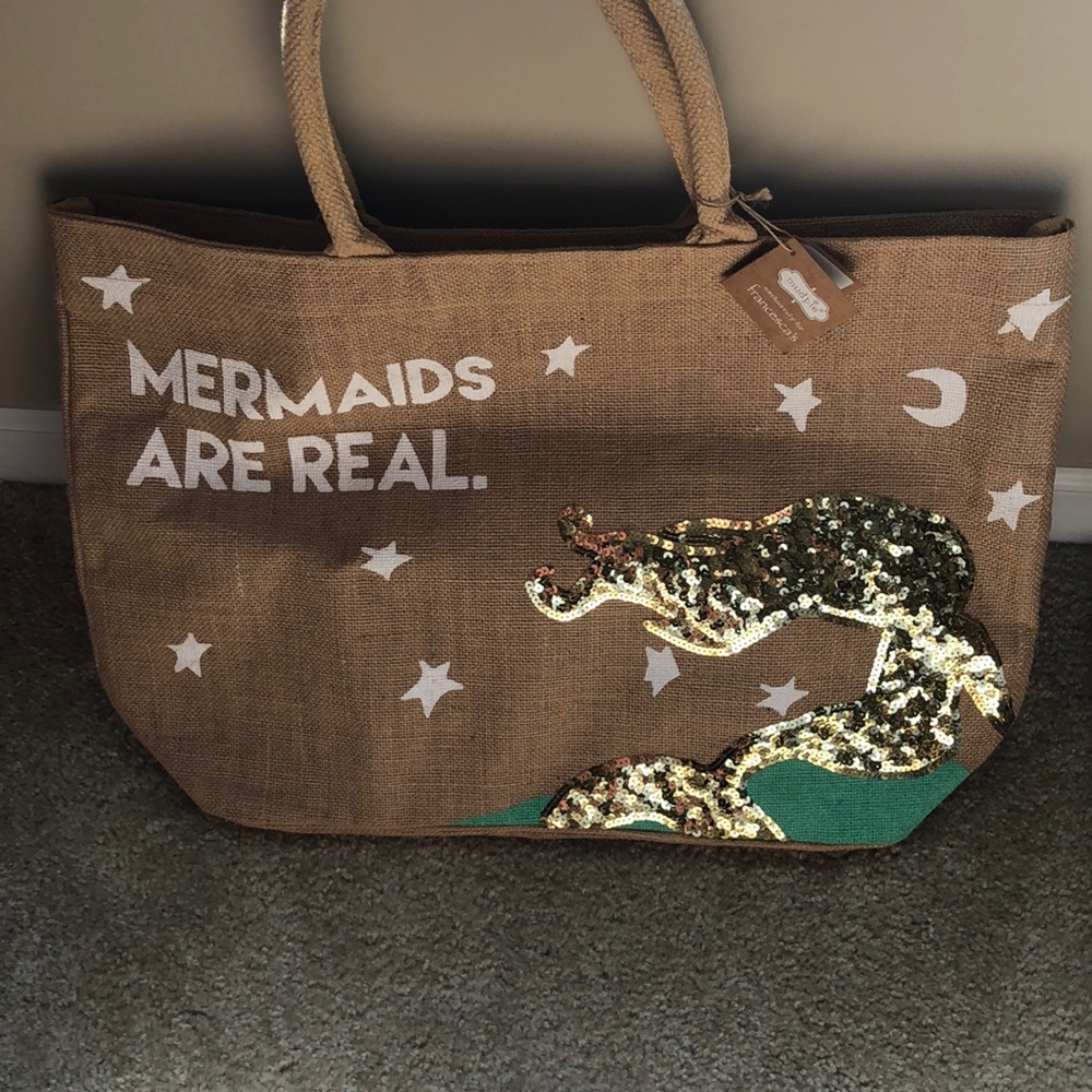 Mermaid burlap bag